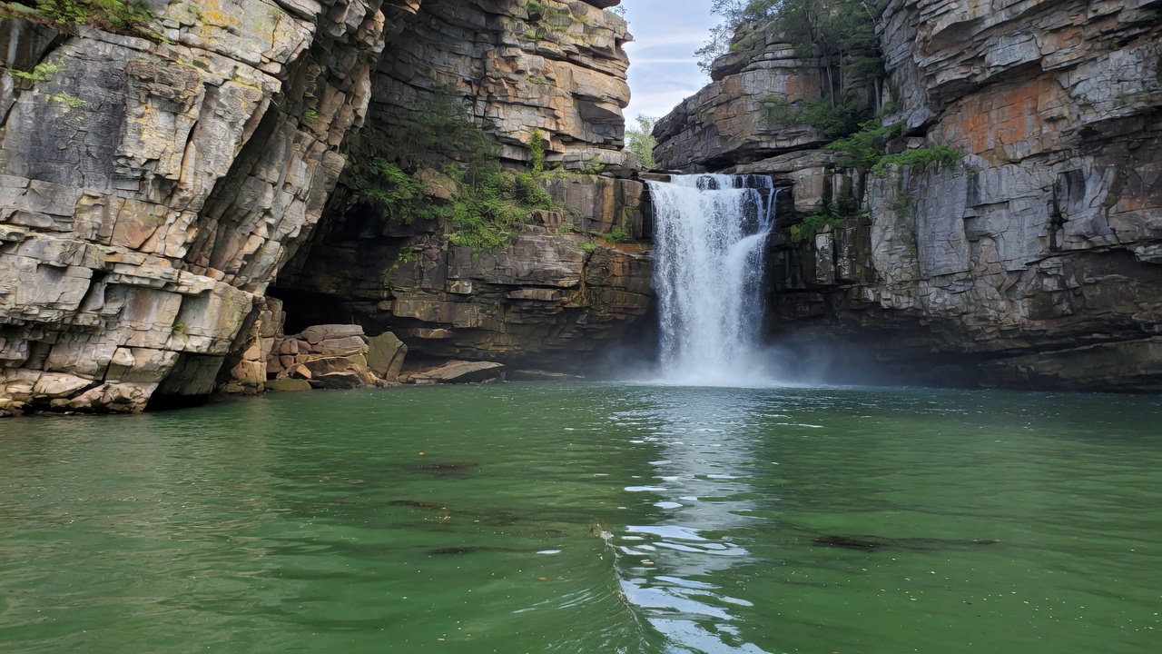 76 Falls by boat (careful recreation) near Lake Cumberland and Monticello Kentucky