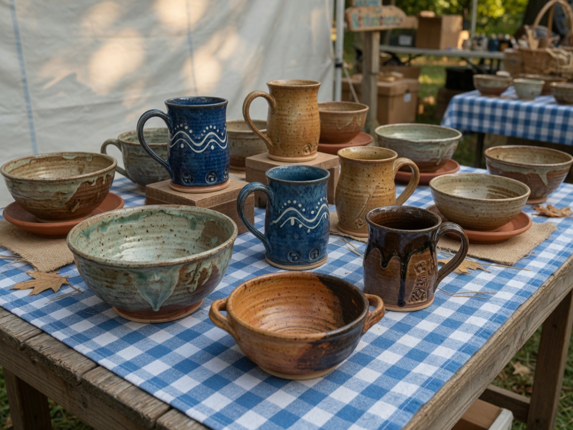 Oak Ridge Pottery at the market near Lake Cumberland and Monticello Kentucky